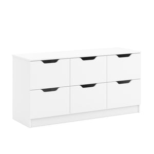 Kommode SENA 6 Schubladen 122 x 61 cm weiss