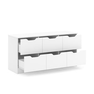 Kommode SENA 6 Schubladen 122 x 61 cm weiss
