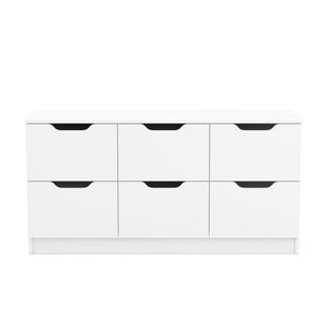 Kommode SENA 6 Schubladen 122 x 61 cm weiss