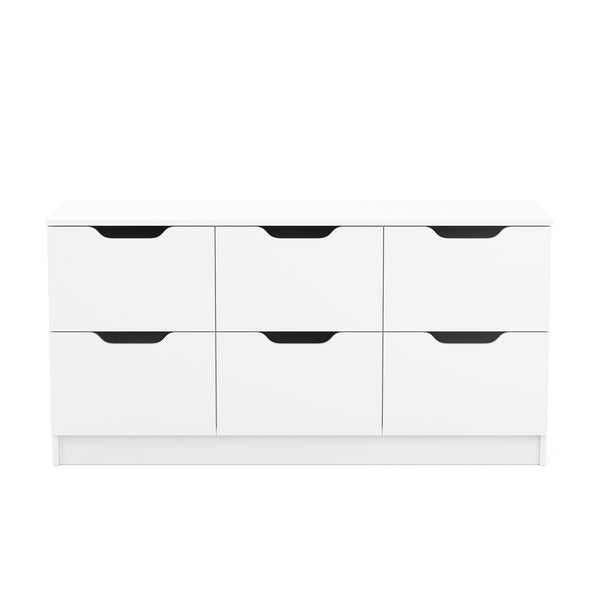 Kommode SENA 6 Schubladen 122 x 61 cm weiss