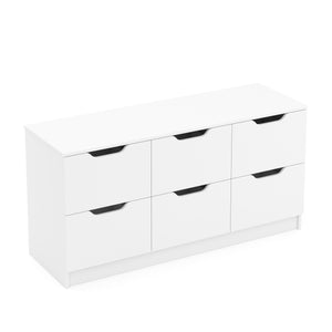 Kommode SENA 6 Schubladen 122 x 61 cm weiss