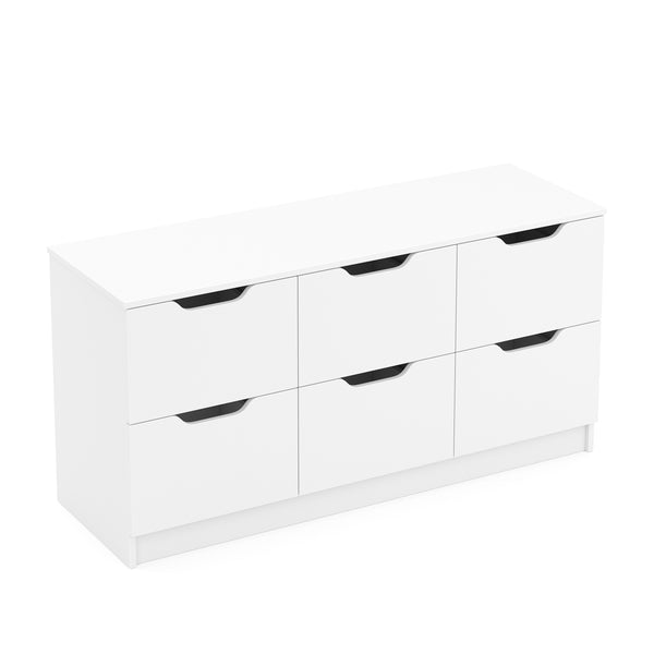 Kommode SENA 6 Schubladen 122 x 61 cm weiss