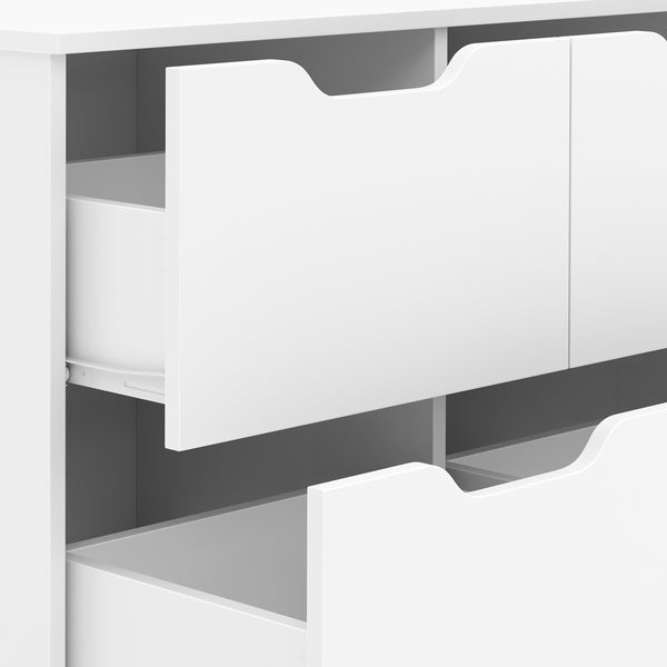 Kommode SENA 6 Schubladen 122 x 61 cm weiss