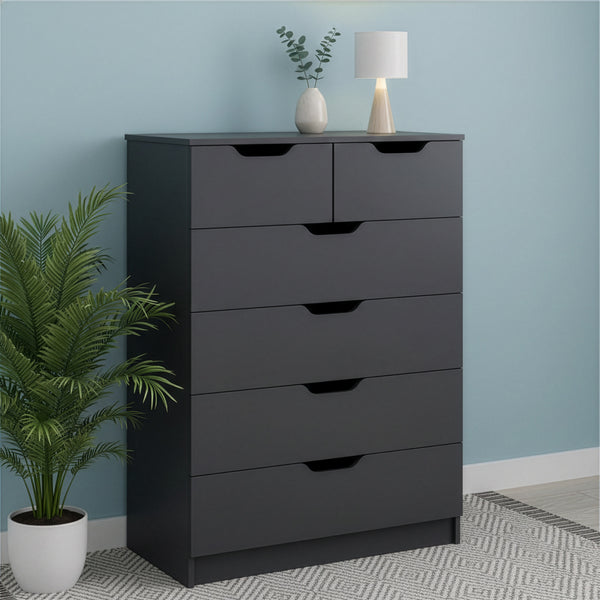 Kommode SENA 6 Schubladen 82 x 113 cm anthrazit