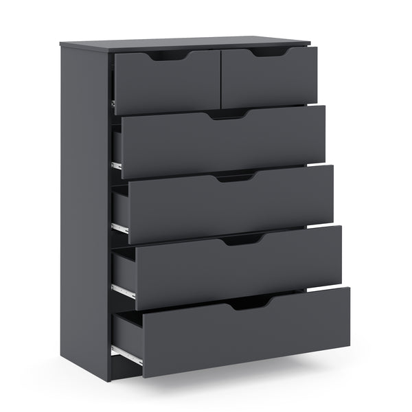 Kommode SENA 6 Schubladen 82 x 113 cm anthrazit