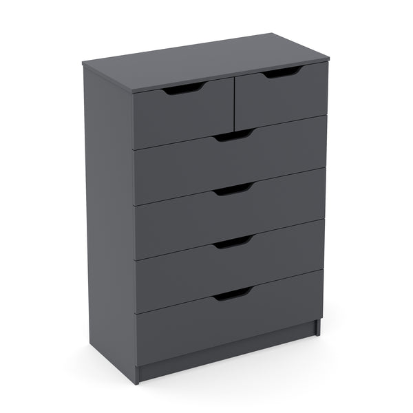 Kommode SENA 6 Schubladen 82 x 113 cm anthrazit