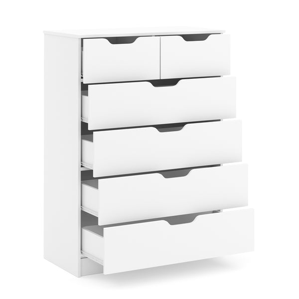 Kommode SENA 6 Schubladen 82 x 113 cm weiss