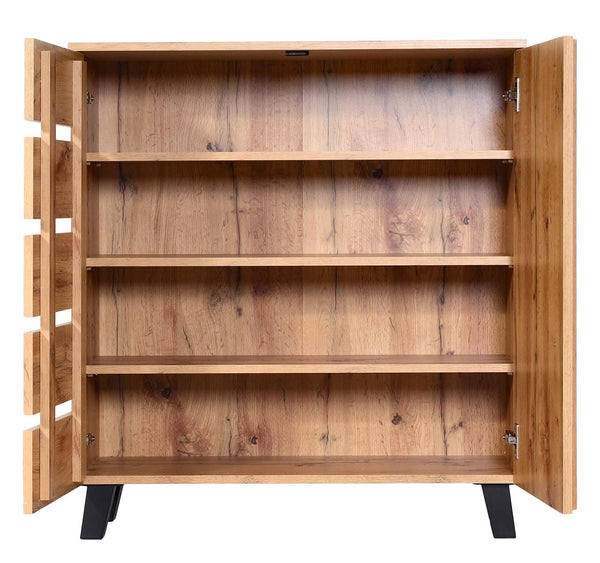 Kommode Sideboard Anrichte Highboard 2 Türen 88x80x34cm Natur