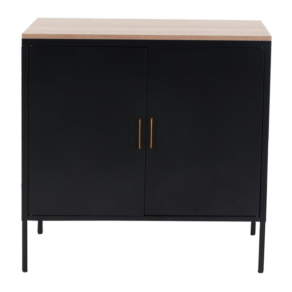 Kommode Sideboard Schrank 2 Türen Metall 90x90x40cm schwarz