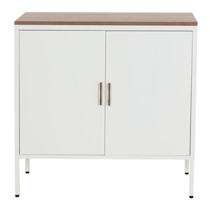 Kommode Sideboard Schrank 2 Türen Metall 90x90x40cm weiss