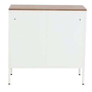 Kommode Sideboard Schrank 2 Türen Metall 90x90x40cm weiss