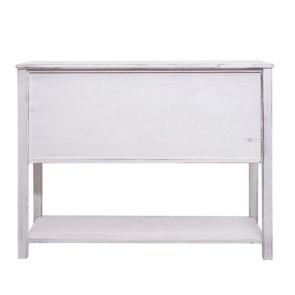 Kommode Sideboard mit Schiebetür Shabby-Look Vintage weiss