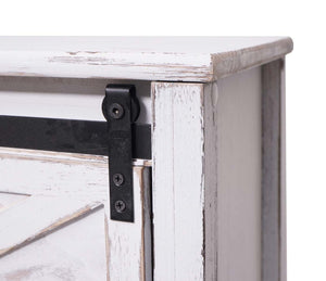 Kommode Sideboard mit Schiebetür Shabby-Look Vintage weiss
