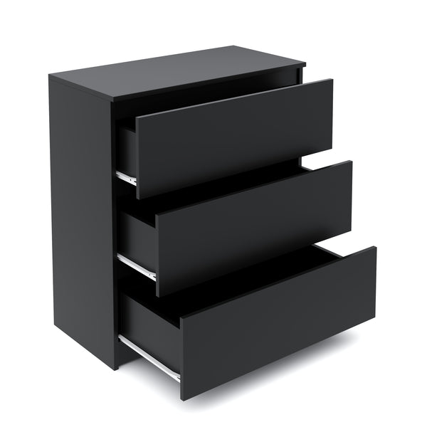 Kommode TALA 3 Schubladen 70 x 77 cm schwarz