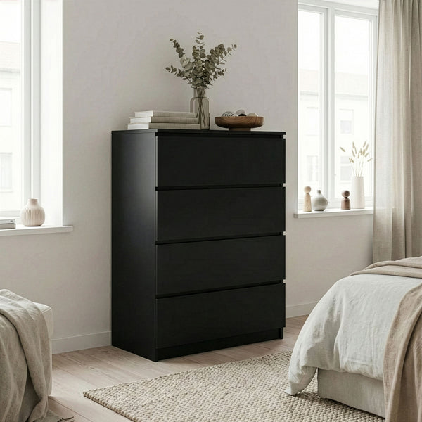 Kommode TALA 4 Schubladen 70 x 100 cm schwarz