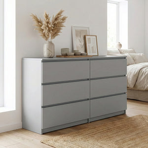 Kommode TALA 6 Schubladen 138 x 77 cm grau