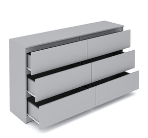 Kommode TALA 6 Schubladen 138 x 77 cm grau