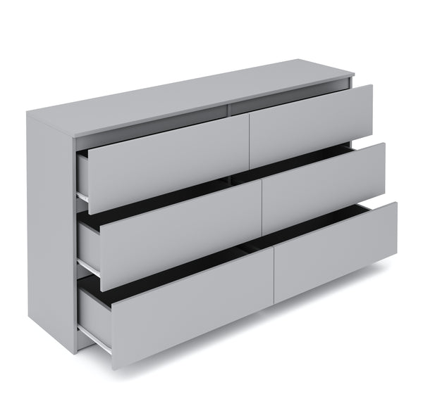 Kommode TALA 6 Schubladen 138 x 77 cm grau