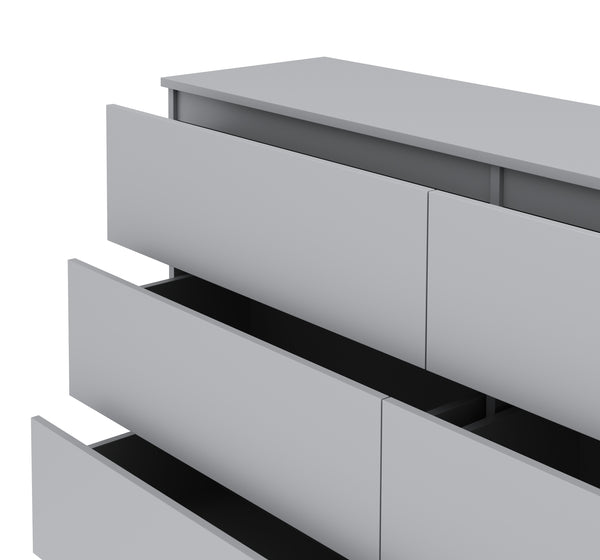Kommode TALA 6 Schubladen 138 x 77 cm grau