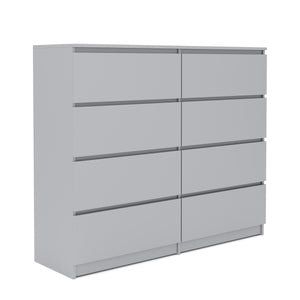 Kommode TALA 8 Schubladen 119 x 100 cm grau