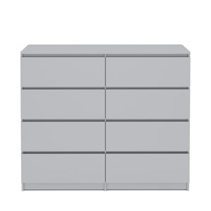 Kommode TALA 8 Schubladen 119 x 100 cm grau