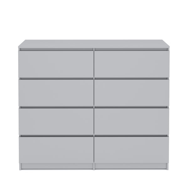 Kommode TALA 8 Schubladen 119 x 100 cm grau
