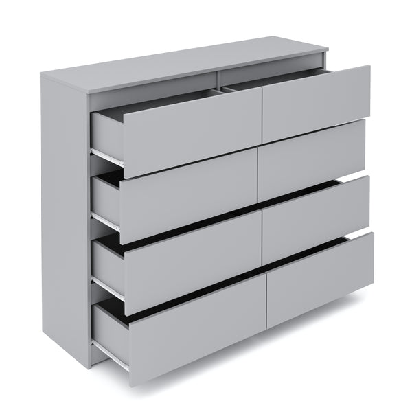 Kommode TALA 8 Schubladen 119 x 100 cm grau
