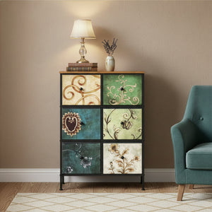 Kommode Vintage FIORELLA 6 Schubladen 67 x 91 cm