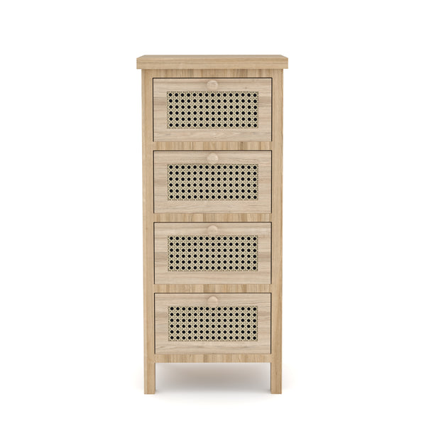 Kommode mit 4 Schubladen ALDO 34 x 78 cm natur