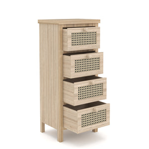 Kommode mit 4 Schubladen ALDO 34 x 78 cm natur