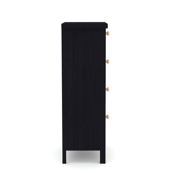 Kommode mit 4 Schubladen ALDO 34 x 78 cm natur/schwarz