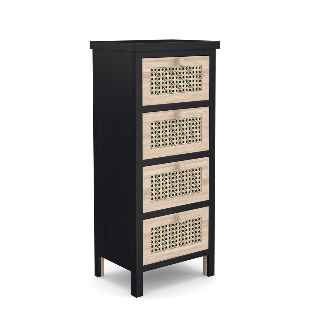 Cassettiera con 4 cassetti ALDO 34 x 78 cm naturale/nero