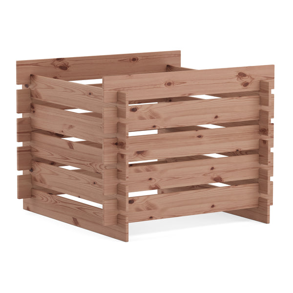 Komposter Holz 560L 90 x 90 x 70 cm natur