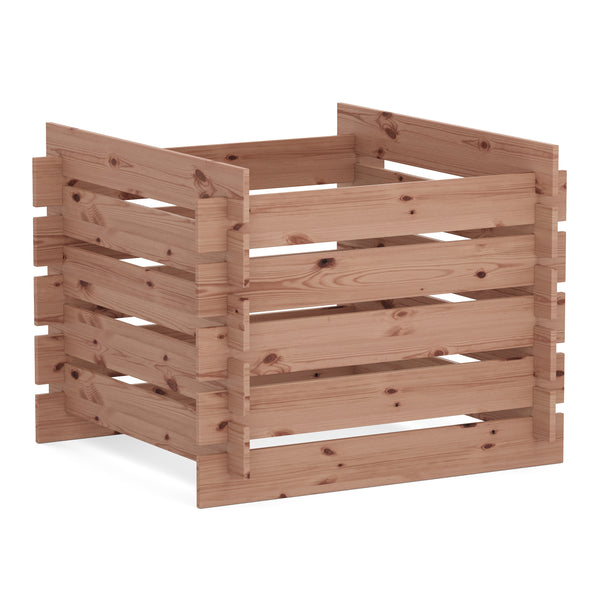 Komposter Holz 560L 90 x 90 x 70 cm natur