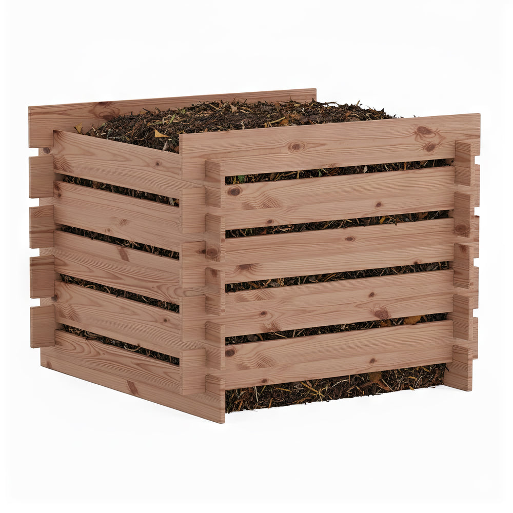 Komposter Holz 560L 90 x 90 x 70 cm natur