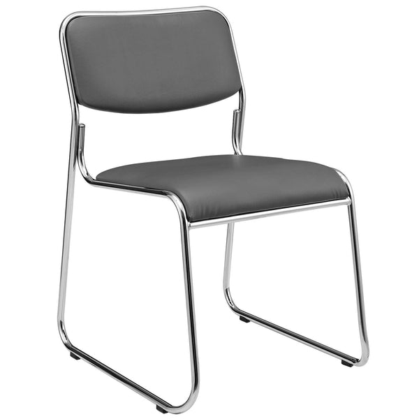Conference chair folding chair set of 4 faux leather gray 