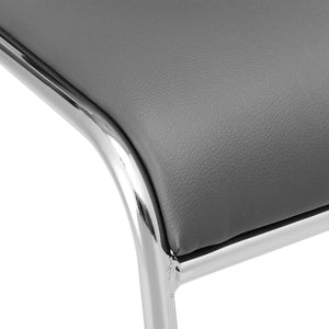 Conference chair folding chair set of 4 faux leather gray 