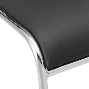 Conference chair, folding chair, set of 4, faux leather, black
