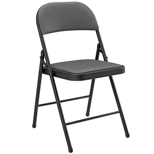 Conference chair folding chair set of 6 faux leather gray 
