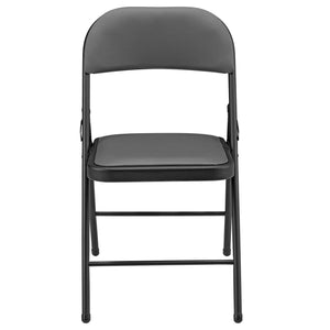 Conference chair folding chair set of 6 faux leather gray 