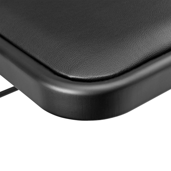 Conference chair, folding chair, set of 6, faux leather, black 
