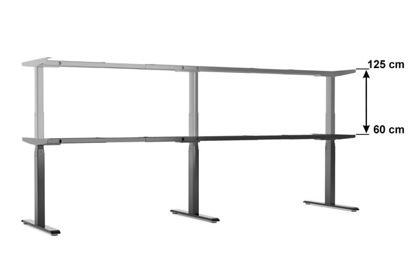 Tavolo da conferenza elettrico, nero, 280 x 100 cm