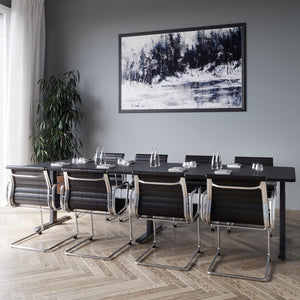 Tavolo da conferenza elettrico, nero, 280 x 100 cm