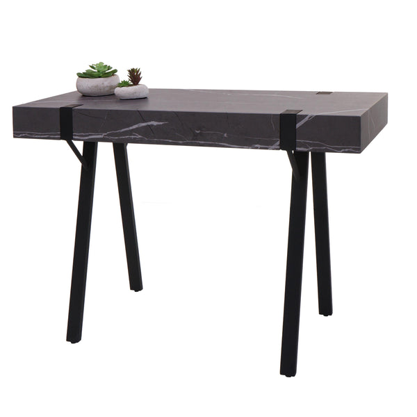 Konsolentisch Beistelltisch Metall 75x100x40cm Marmor-Optik grau