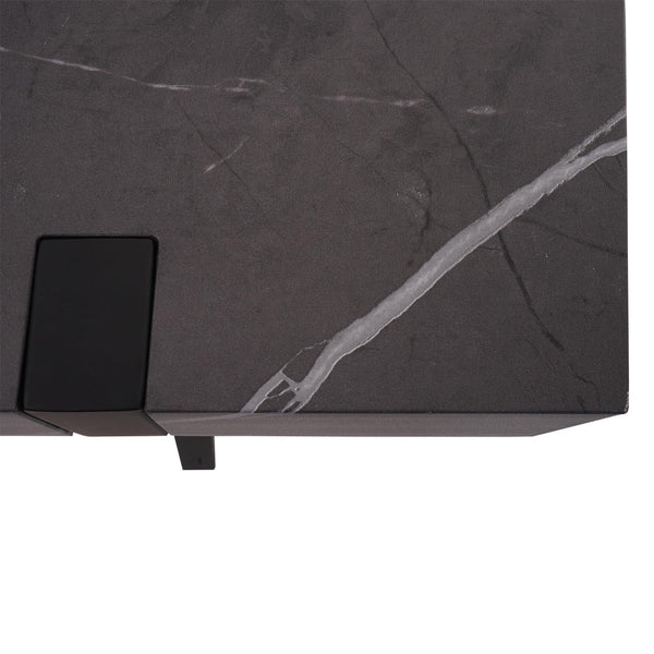 Konsolentisch Beistelltisch Metall 75x100x40cm Marmor-Optik grau