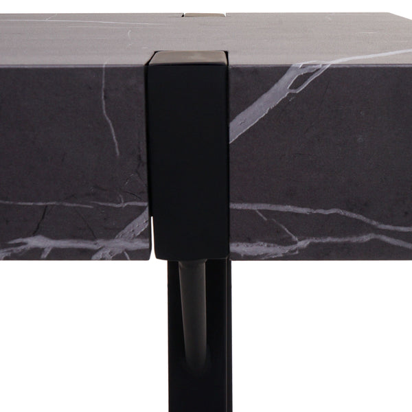 Konsolentisch Beistelltisch Metall 75x100x40cm Marmor-Optik grau