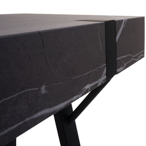 Konsolentisch Beistelltisch Metall 75x100x40cm Marmor-Optik grau