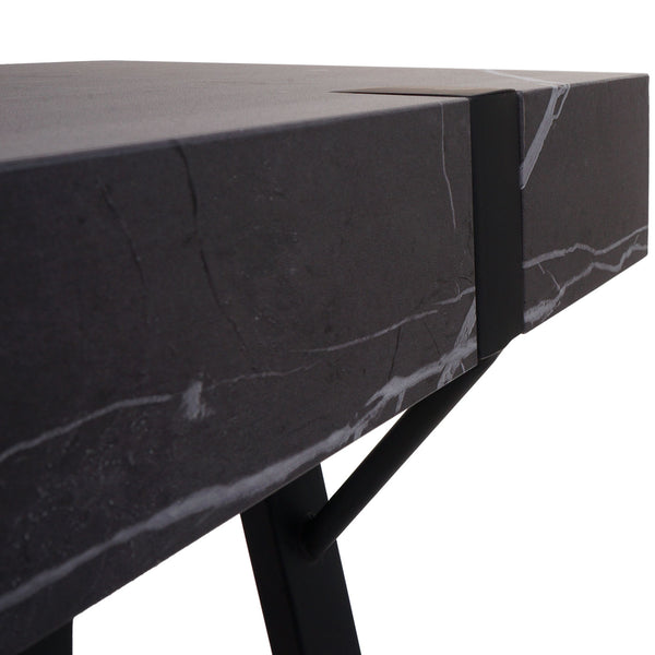 Konsolentisch Beistelltisch Metall 75x100x40cm Marmor-Optik grau
