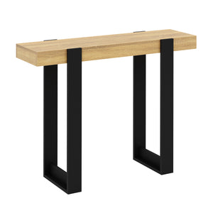 Konsolentisch CHELSEA 100 x 75 cm hellbraun/schwarz