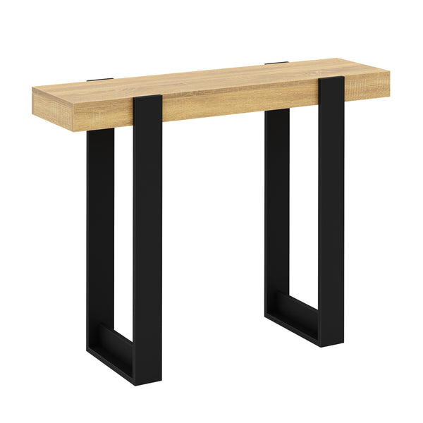 Konsolentisch CHELSEA 100 x 75 cm hellbraun/schwarz